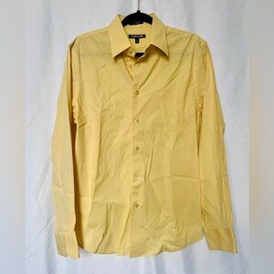 Express Men's Light Yellow Button Down Dress Shirt